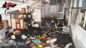 Civitavecchia - Carabinieri - Scuola in fiamme in via Achille Montanucci
