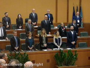 Consiglio regionale - La prima seduta dell'undicesima legislatura - In prima fila l'assessora Alessandra Troncarelli