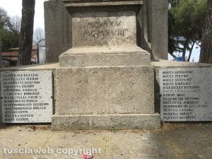 Il monumento ai caduti di Soriano nel Cimino