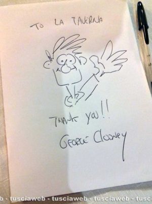 Sutri - La dedica di George Clooney alla Taverna di Cimoletto