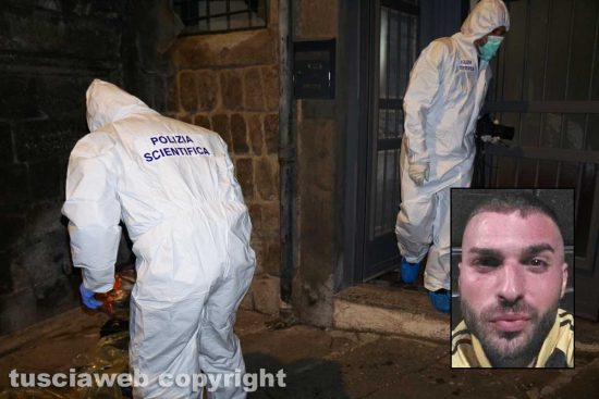 Viterbo - Omicidio in via Fontanella del Suffragio - Nel riquadro: Stefano Pavani