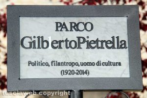 Viterbo - L'intitolazione del parco a Gilberto Pietrella