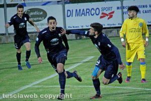 Sport - Calcio - Viterbese - L'esultanza di Jefferson