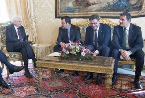 Matteo Salvini (Lega) dal presidente della Repubblica Sergio Mattarella