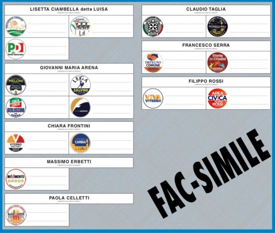 Elezioni comunali 2018 - La scheda di Viterbo