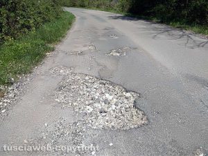 Viterbo - Buche in strada Montefoglianese a San Martino al Cimino