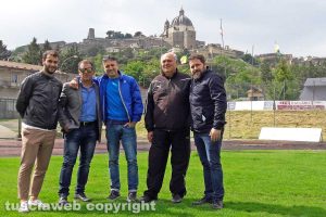 Sport - Calcio - Montefiascone - Ceccarelli, Sciuga e Santini con gli assessori Ceccarelli e Manzi