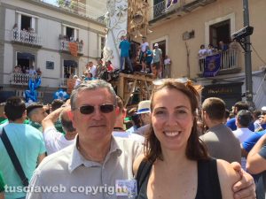Giuseppe e Martina Brachetti alla festa dei Gigli di Nola