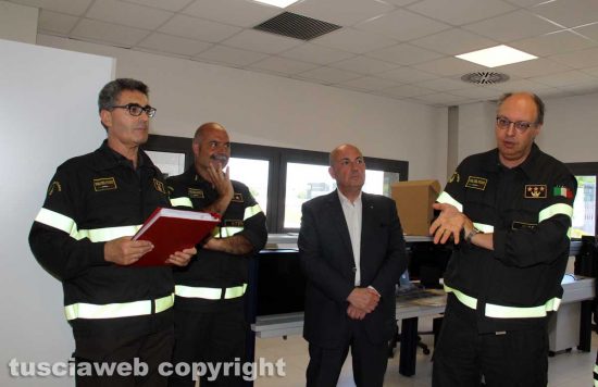 Vigili del fuoco - Il prefetto Bruno e il comandante Paduano nella sala operativa