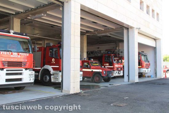 L'autorimessa della caserma dei vigili del fuoco