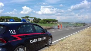 Tarquinia - Incendio sulla sp Lupo Cerrino - Intervento dell'Aeopc