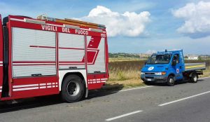 Tarquinia - Incendio sulla sp Lupo Cerrino - Intervento dell'Aeopc