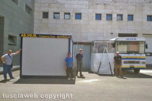 Viterbo - La cucina nella nuova caserma dei vigili del fuoco