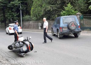Montefiascone - Incidente moto - jeep