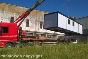 Montefiascone - Il trasporto del container