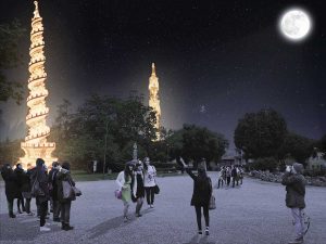 Viterbo - Il rendering del parco delle macchine di Santa Rosa 