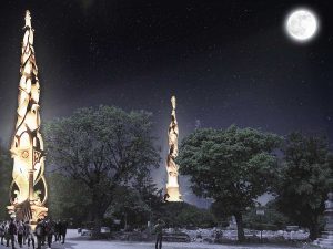 Viterbo - Il rendering del parco delle macchine di Santa Rosa 