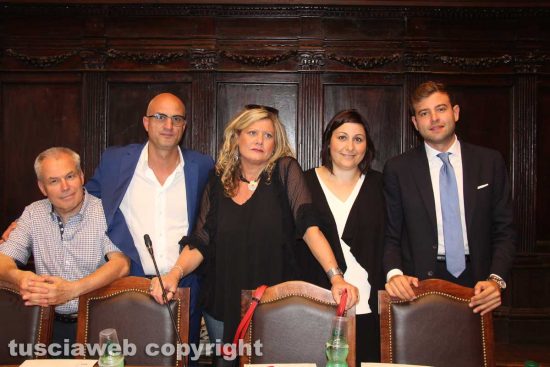 Viterbo - Consiglio comunale - Valter Rinaldo Merli, Stefano Caporossi, Ombretta Perlorca, Ludovica Salcini ed Stefano Evangelista