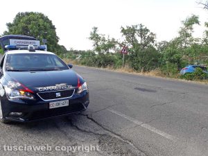 Montefiascone - Auto fuori strada sulla Cassia Nord