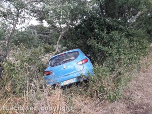 Montefiascone - Auto fuori strada sulla Cassia Nord