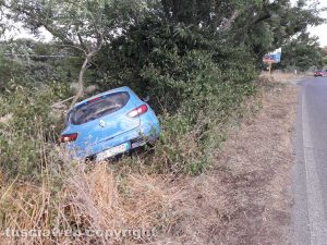 Montefiascone - Auto fuori strada sulla Cassia Nord