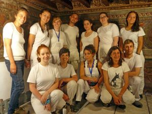Lavori di restauro a Palazzo Gallo a Bagnaia