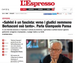 L'intervista di Giampaolo Pansa sull'Espresso