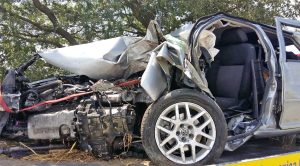 Tuscania - L'auto coinvolta nell'incidente in strada Dogana - Foto Viterbo civica