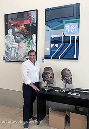 Spoleto - L’artista viterbese Evandro Muti con con la sua opera “Edm 1951”