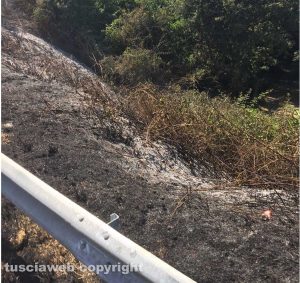 Lubriano - L'incendio in località Castiglione
