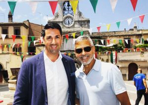 Sutri - George Clooney con Felice Casini