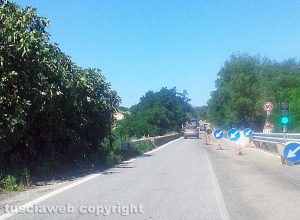 Vetralla - Cantiere e code sulla strada verso Tarquinia
