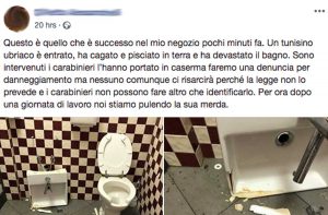Tarquinia - Il post della proprietaria di un negozio sul suo bagno danneggiato