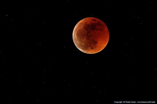 Eclissi totale di luna - Fase totale prima