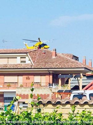 Anguillara - Scontro auto-motorino - L'intervento dell'elisoccorso