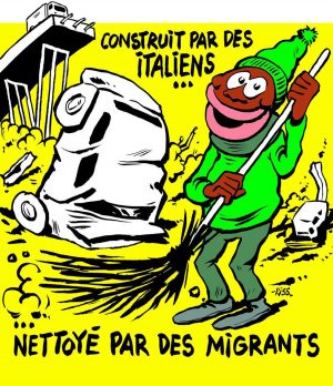 La vignetta di Charlie Hebdo sul crollo del ponte Morandi a Genova