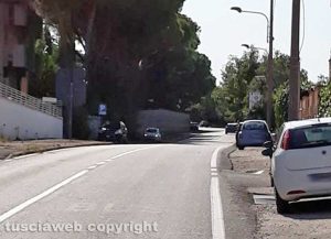 Viterbo - Lampioni accesi in pieno giorno su strada Cimina