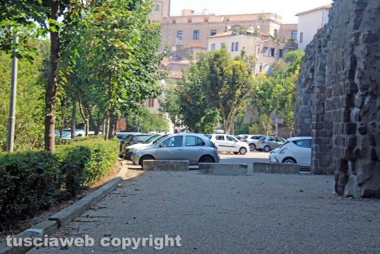Il parcheggio di via Sant'Antonio all'uscita dell'ascensore