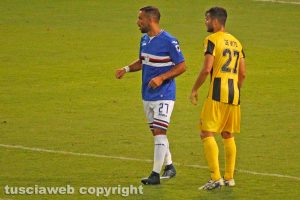 Sport - Calcio - Viterbese - Andrea De Vito marca Fabio Quagliarella