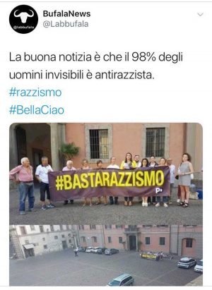 Uno dei post satirici sulla manifestazione del Pd #bastarazzismo