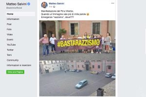Il post di Matteo Salvini sul sit-in del Pd a Viterbo