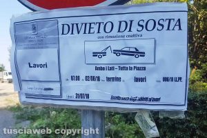 Viterbo - Il parcheggio di largo Cavalieri chiuso per lavori