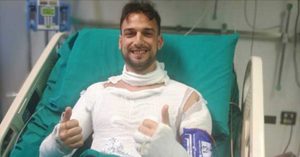 Inferno in tangenziale a Bologna - Il poliziotto Riccardo Muci in ospedale