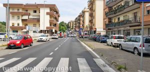 Viterbo - Il frontale in via Belluno