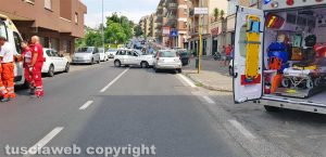 Viterbo - Il frontale in via Belluno