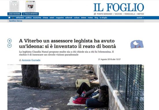 Accattonaggio - La proposta di Claudia Nunzi sul Foglio