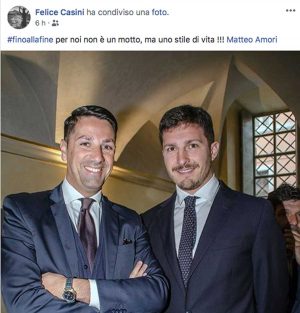 Il post con Felice Casini e Matteo Amori cui fa riferimento Vittorio Sgarbi