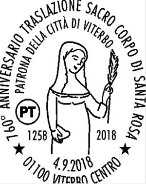 Annullo filatelico dedicati a santa Rosa