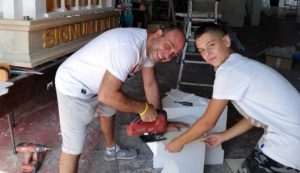 Al lavoro per la minimacchina di Santa Barbara