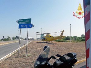 L'ncidente stradale nei pressi dello svincolo autostradale di Civitavecchia nord